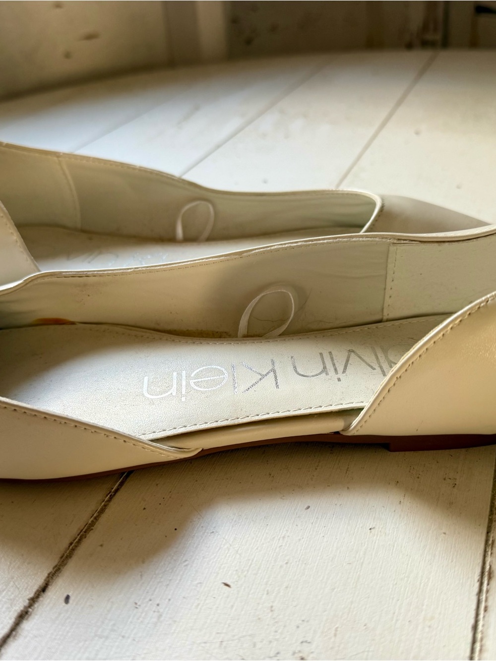 Calvin Klein Women's White Ballet Flats